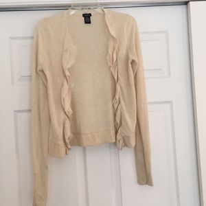 Cream ruffle cardigan